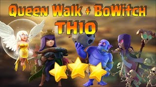 ? 3 Bintang Queen Walk + Bowler Witch TH10 Clash of Clans ~ COC Indonesia