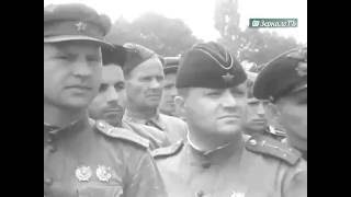 Публичная казнь фашистов на городской площади в Краснодаре , 18 июля 1943 г  Кинохроника