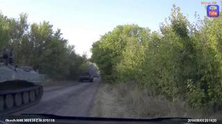 Колонна российских войск возле Луганска (03.09.14)
