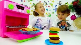 Игры для детей. Готовим бургер из Плей До
