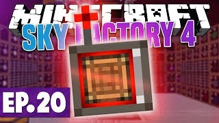 Minecraft Sky Factory 4 - WIRELESS CRAFTING TERMINAL! #20 [Modded Questing Skyblock]
