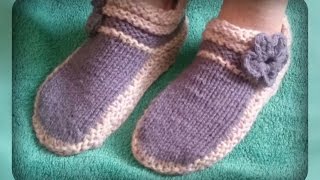 домашние следочки - тапочки, вязание спицами