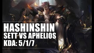 Hashinshin Sett vs Aphelios NONE - S9 Ranked Gameplay