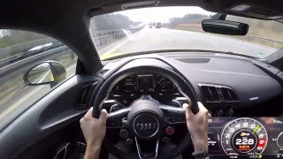 2016 Audi R8 V10 Plus - 300+ km/h POV drive on the Autobahn