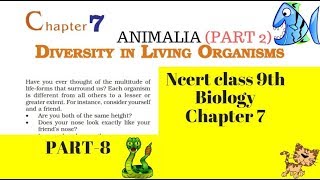 Part 8(Animal kingdom) Diversity in living Organisms Class 9 Science Chapter 7 Biology CBSE NCERT