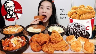 MASSIVE KFC FEAST IN AMERICA! Mac & Cheese Bowl, Crispy Fried Chicken, Chocolate Cake - Mukbang Asmr