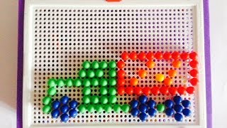 Машинки. Весёлая мозаика. Собираем машинки из мозаики.