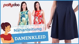 Nähanleitung für ein ärmelloses Damenkleid mit raffinierten Teilungsnähten