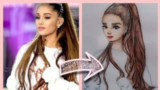 Как рисовать Ариану Гранде / how to draw Ariana Grande