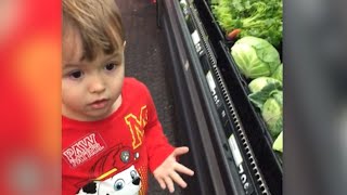Watch 3-Year-Old Boy Name All the Vegetables in the Walmart Produce Aisle