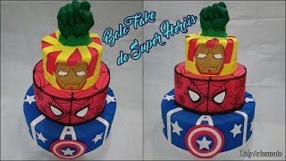Como Fazer um Bolo Fake " Falso" de Super Heróis!