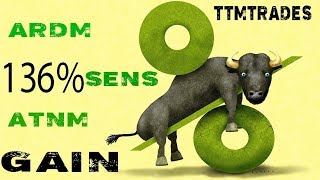 ATNM 68% ARDM 40% SENS 39% GAINS INPX DRIP XOP