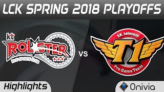 KT vs SKT Highlights Game 1 LCK Spring 2018 Playoffs KT Rolster vs SK Telecom T1 by Onivia