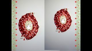 Брошь из атласных лент, канзаши МК.