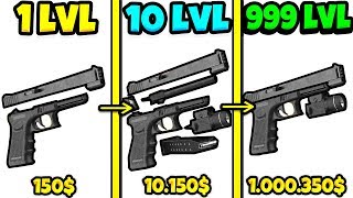ЭВОЛЮЦИЯ ПУШЕК ЧТОБЫ ВРУЧНУЮ СОБРАТЬ ВСЕ ВИДЫ ОРУДИЙ В ИГРЕ IDLE GUNS 3D!