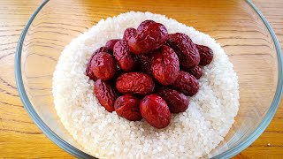 【小穎美食】大米不用煮著吃，加1碗紅棗，軟糯香甜，還很營養，幾斤大米不夠吃