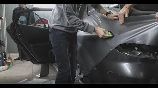 Оклейка заднего крыла и дверей. Mazda 6 - Антрацит. Часть 2