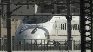 JR九州新幹線800系つばめ 山陽新幹線を試運転 博多駅にて 2011.2