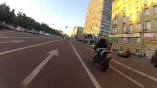 BMW HP4 and Suzuki GSX-R 1000. Косыгина-Ленинский-Садовое-Яуза