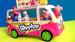 Shopkins Scoops Ice Cream Truck Playset with Disney Frozen Anna Elsa - Camion de Helados Shopkins