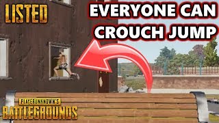 Everyone Can Crouch Jump Tutorial | Listed | PlayerUnknown's Battlegrounds Gameplay | #PUBG