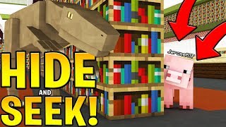 MINECRAFT MORPH MOD HIDE AND SEEK ON ANIMAL SCHOOL | JeromeASF