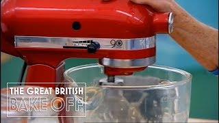 How to prepare chocolate roulade sponge mix with Mary Berry Pt 1 | The Great British Bake Off