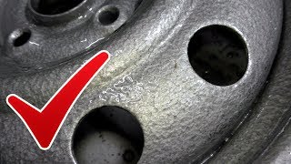 Покраска штампованных колесных дисков молотковой краской