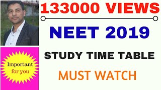 Perfect study time table for NEET 2019 I Daily routine for medical aspirant with time management