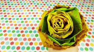 Роза из кленовых листьев | Мастер - класс | Осенний букет из листьев
