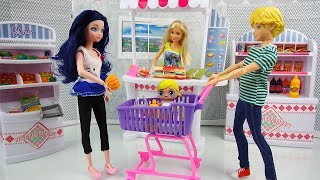 Miraculous Doll Family LOL Surprise Baby Anais Supermarket Routine - Barbie morning routine
