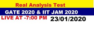 Real analysis online test FOR GATE 2020 |  IIT JAM  2020