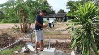 เสาไฟSolar cell  ถูกและง่ายที่สุดเท่าที่เคยทำมา งบประมาณไม่เกิน 300 บาท (Lighting Pole 3 )