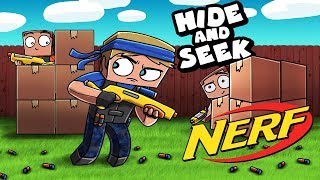 Minecraft - BOX FORT HIDE AND SEEK - NERF EDITION! (Nerf Box Fort)