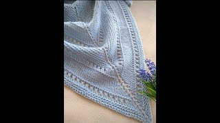Шаль спицами. Подробный мастер класс. Ажурная шаль. Как вязать шаль косынку бактус