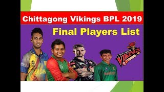 Chittagong Vikings Squad & Final Players List 2019 | Chittagong Vikings Final Players list 2019 |