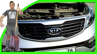 КАК СНЯТЬ РЕШЕТКУ РАДИАТОРА на Kia Sportage 3