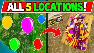 ALL 5 Carnival Clown Boards LOCATIONS "Get a score of 10 on different Clown Boards"  Fortnite WEEK 9