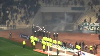 PANATHINAIKOS-olympiakos || GATE 13 || HALFTIME RIOTS || 18.3.2012