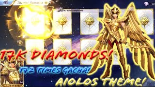 Saint Seiya: Awakening - Gacha Summon Sagitarius Aiolos Theme 172 Times! And Aiolos Damage Test!