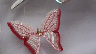 Вышивка бабочек люневильским крючком / Hand embroidery: Embroidery of butterflies Luneville hook