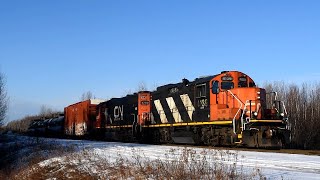 EMD GP9 Geep Leads CN Local Train 537 out of Moncton Gordon Yard (Bend)