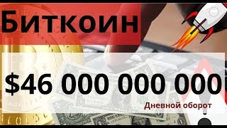 Биткоин $46 000 000 000 рекордный оборот. Bitfinex крен в сторону ШОРТОВ