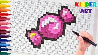 Как нарисовать конфету Рисунки по клеточкам | How to draw a candy Pixel art