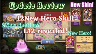 NEW UPDATE REVIEW, 12NEW DESTINY HERO SKILL LV12 SHOWN - Castle Clash