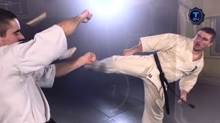 Как это происходит? Карате. Кёкусинкай. Уширо маваши гери (удар ногой с разворота)