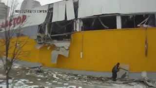 Снаряды попали в Амстор на Магистральном Донецк 10 02 2015