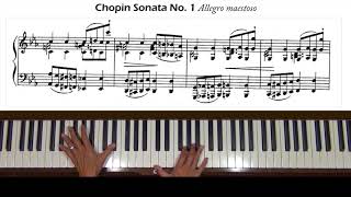 Chopin Sonata No. 1 in C Minor Op. 4 Allegro maestoso Piano Tutorial Part 1