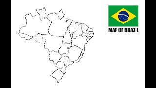 Map of Brazil. Como desenhar o mapa do Brasil.