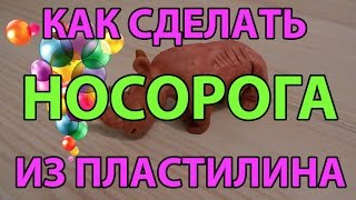 Как сделать НОСОРОГА из пластилина. Развивающее видео для детей.